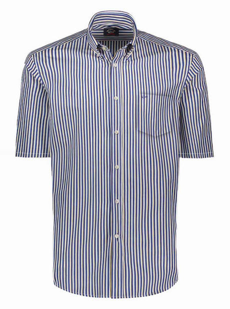 Paul & Shark Shirts Paul & Shark - Multi Stripe Button Down Short Sleeve Shirt