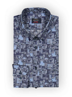 Paul & Shark Shirts Paul & Shark - Printed Check Cotton Button Down Shirt