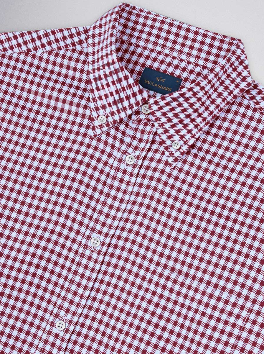 Paul & Shark Shirts Paul & Shark - Red Houndstooth Shirt