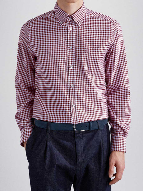 Paul & Shark Shirts Paul & Shark - Red Houndstooth Shirt