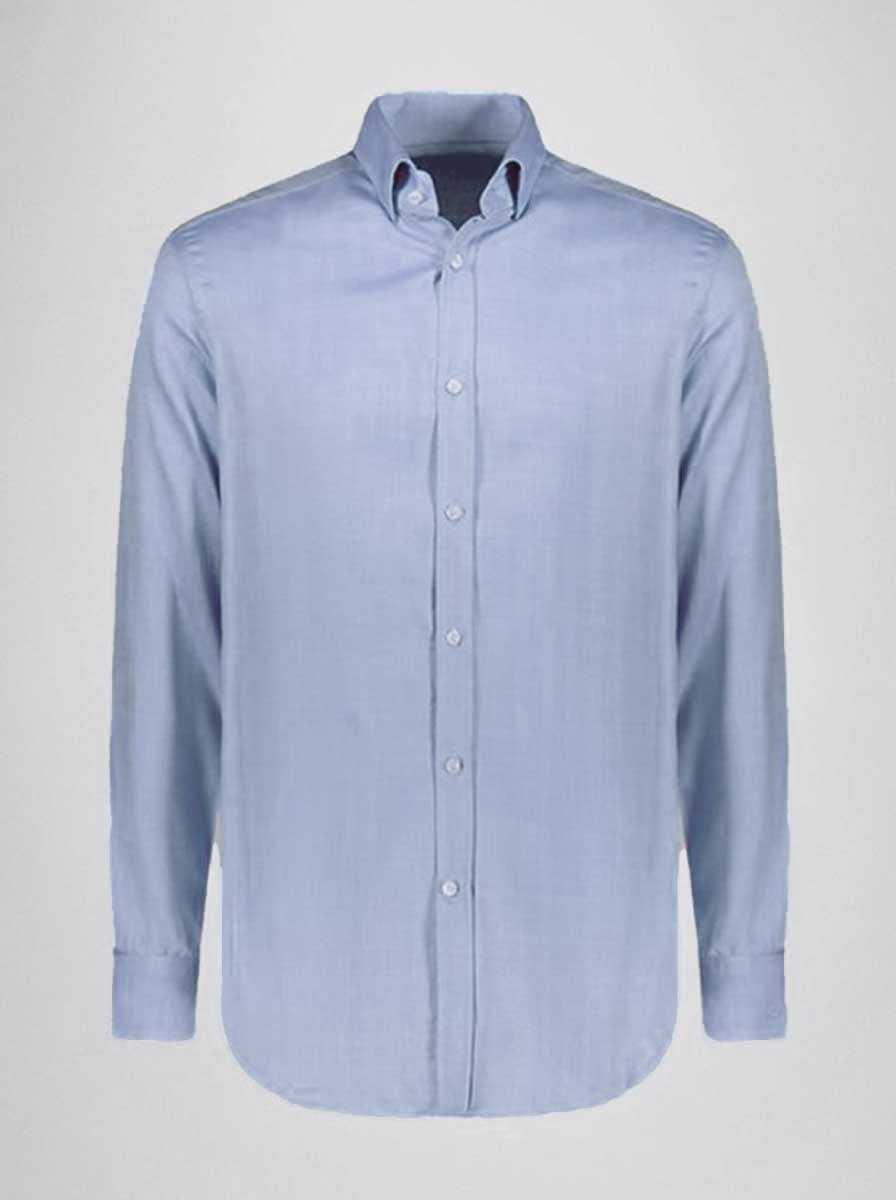 Paul & Shark Shirts Paul & Shark - Sky Blue Herringbone Flannel Shirt