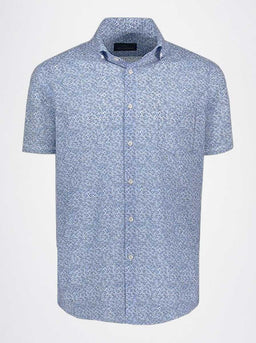 Paul & Shark Short Sleeve Shirts Paul & Shark - Geometric Watercolour Print Short Sleeve Shirt