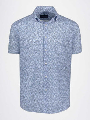 Paul & Shark Short Sleeve Shirts Paul & Shark - Geometric Watercolour Print Short Sleeve Shirt