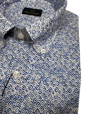 Paul & Shark Short Sleeve Shirts Paul & Shark - Geometric Watercolour Print Short Sleeve Shirt