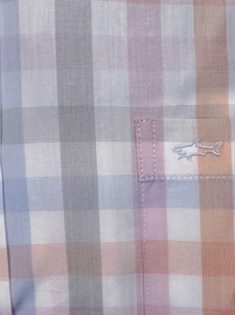 Paul & Shark Short Sleeve Shirts Paul & Shark - Multi Check Cotton Pink/Orange/Beige Short Sleeve Shirt
