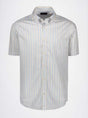 Paul & Shark Short Sleeve Shirts Paul & Shark - Multi Stripe Cotton Beige Short Sleeve Shirt