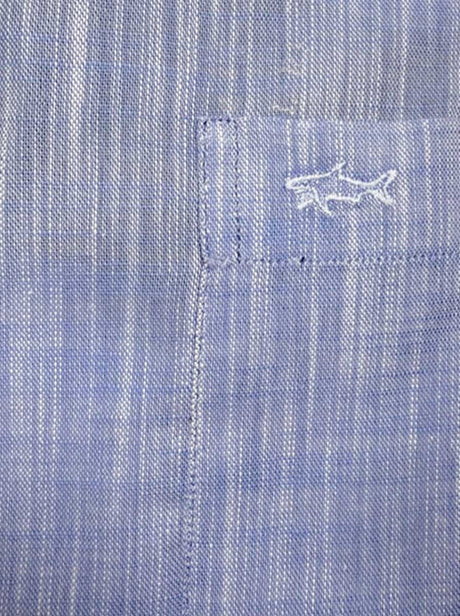 Paul & Shark Short Sleeve Shirts Paul & Shark - Textured Cotton Blue Short Sleeve Shirt