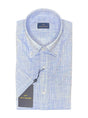 Paul & Shark Short Sleeve Shirts Paul & Shark - Textured Cotton Blue Short Sleeve Shirt