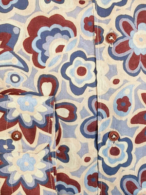 Poggianti Shirts Poggianti - Beige Floral Print Shirt