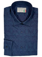 Poggianti Shirts Poggianti - Navy Jacquard Print Shirt