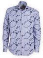 Poggianti Shirts Poggianti - Shirt - Blue Striped with With Embroidered Details
