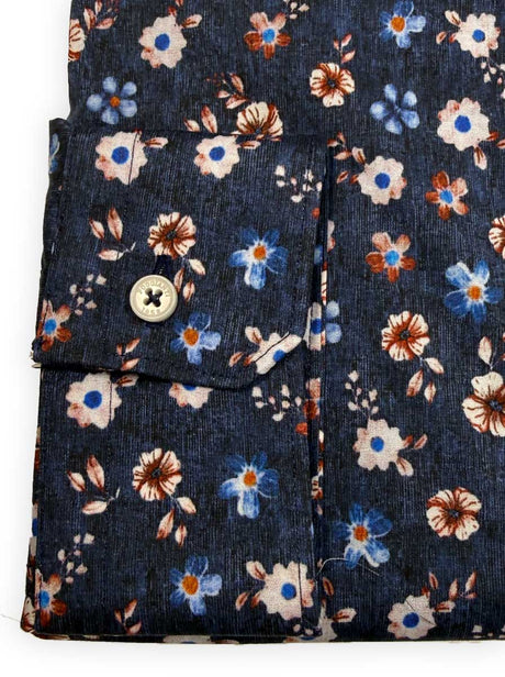 Poggianti Shirts Poggianti - Shirt - Dark Blue Floral Print