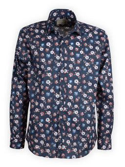 Poggianti Shirts Poggianti - Shirt - Dark Blue Floral Print