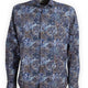 Poggianti Shirts Poggianti - Shirt - Dark Blue Paisley Printed Cord