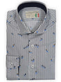 Poggianti Shirts Poggianti - Shirt - Navy Striped Skier Print