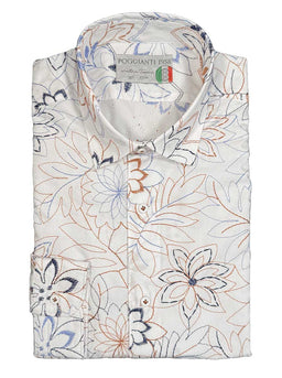 Poggianti Shirts Poggianti - White Floral Embroidered Shirt