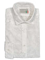 Poggianti Shirts Poggianti - White Floral Tonal Embroidered Shirt