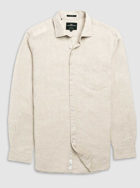 Rodd and Gunn Shirts Rodd & Gunn - Coromandel Sports Fit Oatmeal Linen Shirt