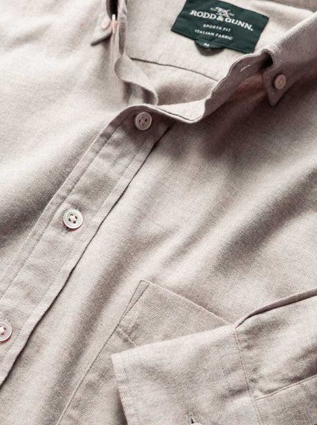 Rodd and Gunn Shirts Rodd & Gunn - Shirt - Barrhill Sports Fit Taupe Flannel
