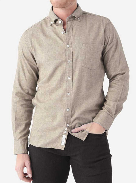Rodd and Gunn Shirts Rodd & Gunn - Shirt - Barrhill Sports Fit Taupe Flannel