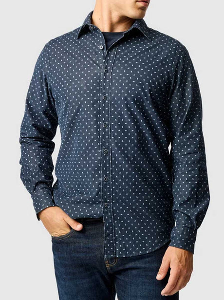 Rodd and Gunn Shirts Rodd & Gunn - Shirt - Harrington Sports Fit Blueberry Cord