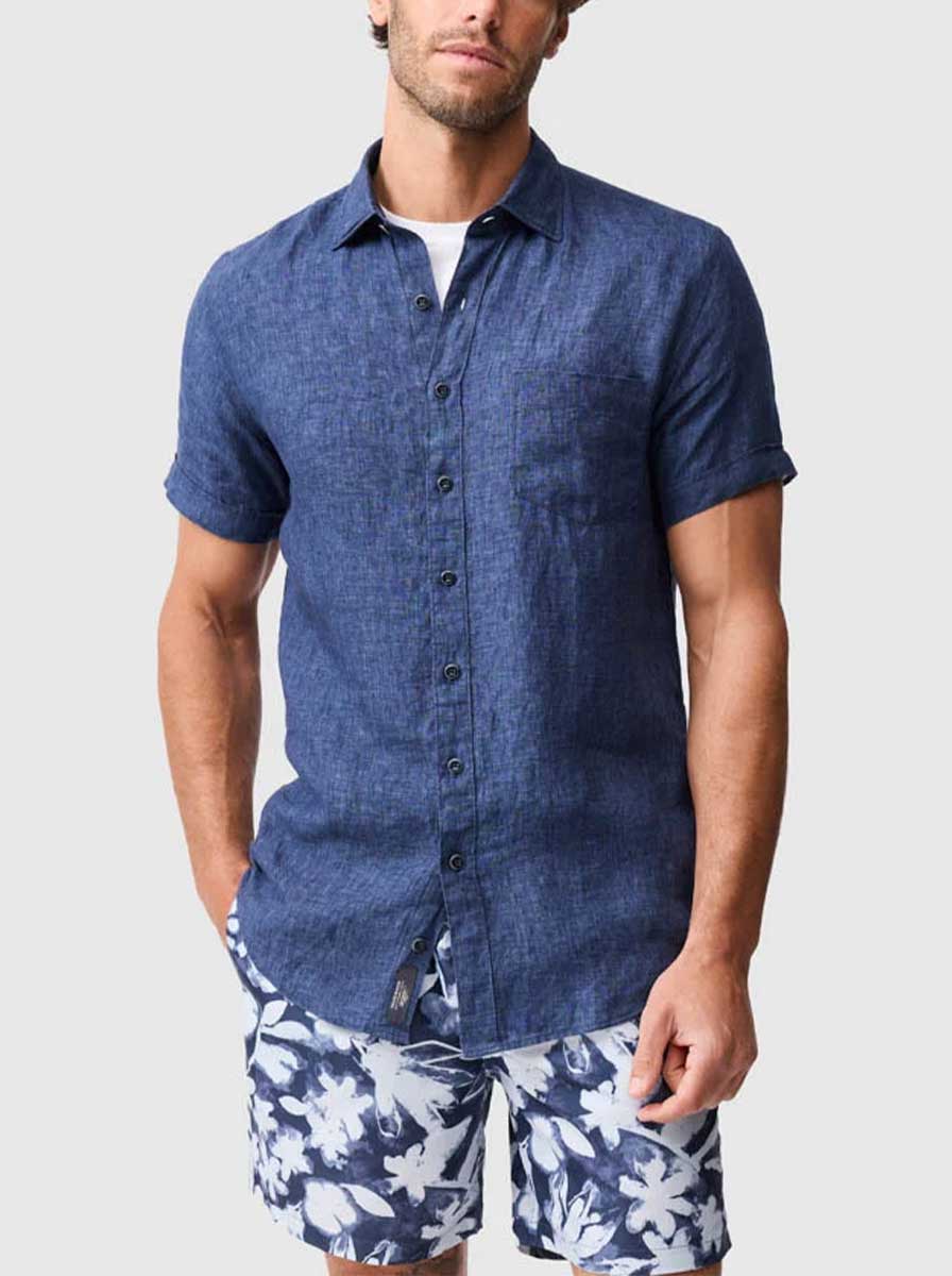 Rodd and Gunn Short Sleeve Shirts Rodd & Gunn - Palm Beach Sports Fit Marine Short Sleeve Shirt