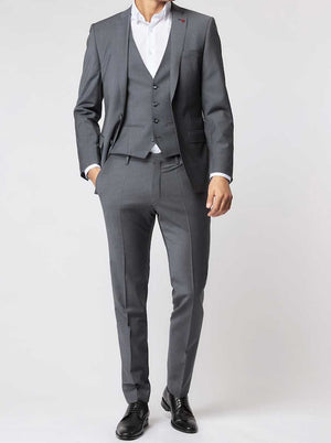Roy Robson Chinos/Trousers Roy Robson - Suit Trousers - Grey Wool Stretch Slim Fit