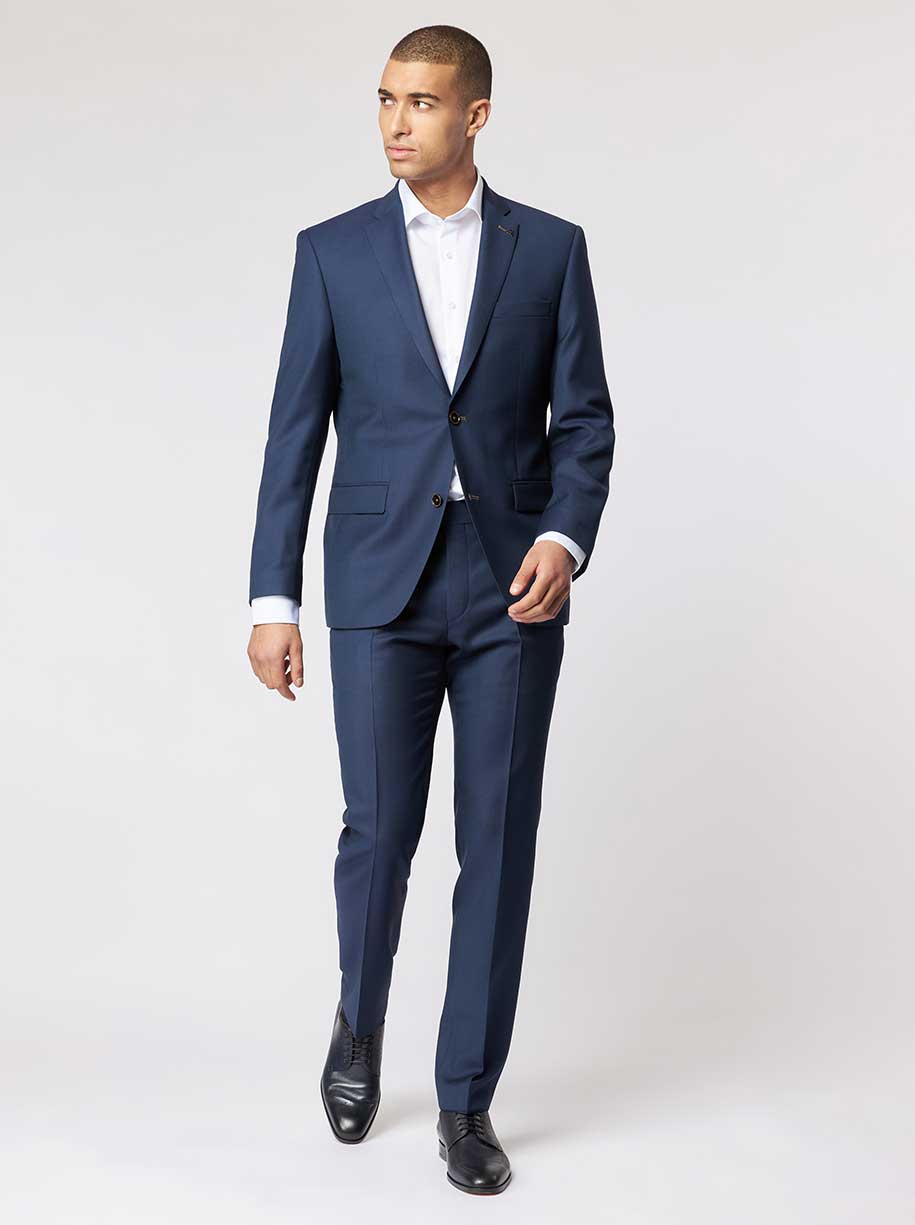 Roy Robson Chinos/Trousers Roy Robson - Suit Trousers - Super 130's Navy Birdseye Wool