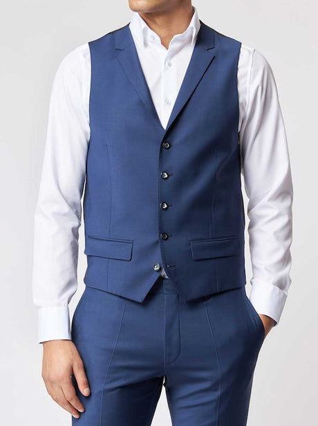 Roy Robson Chinos/Trousers Roy Robson - Suit Waistcoat - Blue Wool Stretch