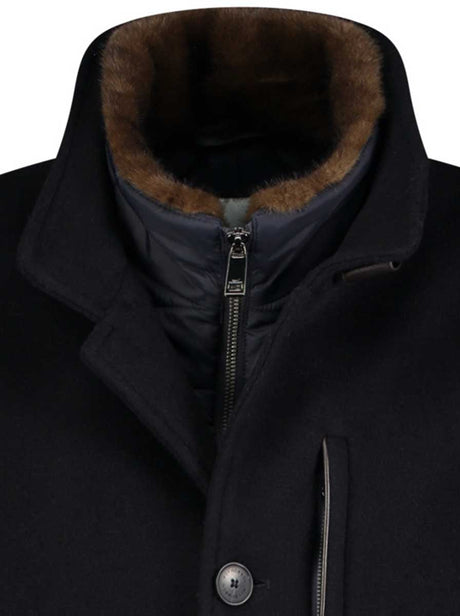 Roy Robson Coats Roy Robson - Outerwear - Navy Overcoat w/ Removable Gilet Insert