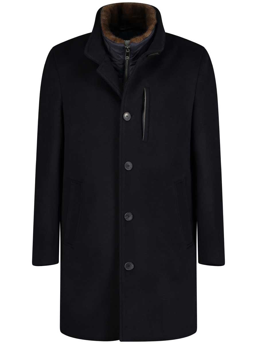 Roy Robson Coats Roy Robson - Outerwear - Navy Overcoat w/ Removable Gilet Insert