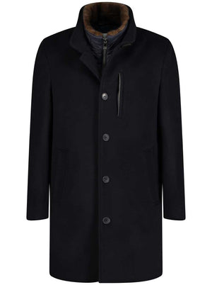 Roy Robson Coats Roy Robson - Outerwear - Navy Overcoat w/ Removable Gilet Insert