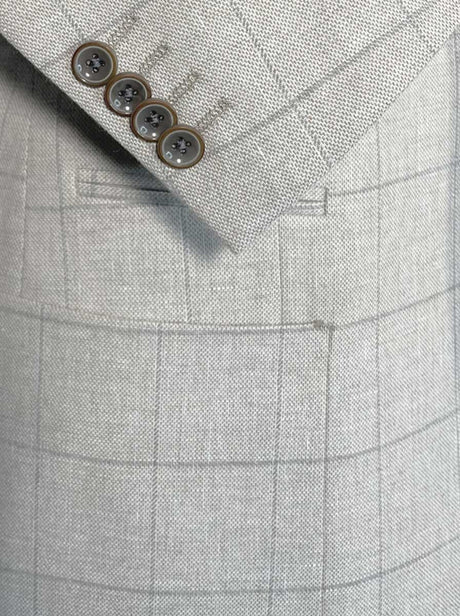 Roy Robson Jacket/Blazer Roy Robson - Cotton/Linen Checked Beige Blazer