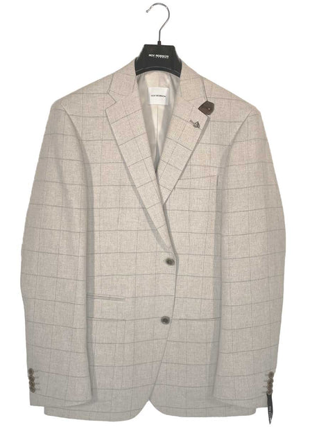 Roy Robson Jacket/Blazer Roy Robson - Cotton/Linen Checked Beige Blazer