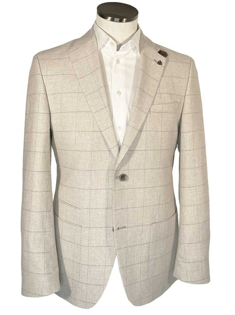 Roy Robson Jacket/Blazer Roy Robson - Cotton/Linen Checked Beige Blazer