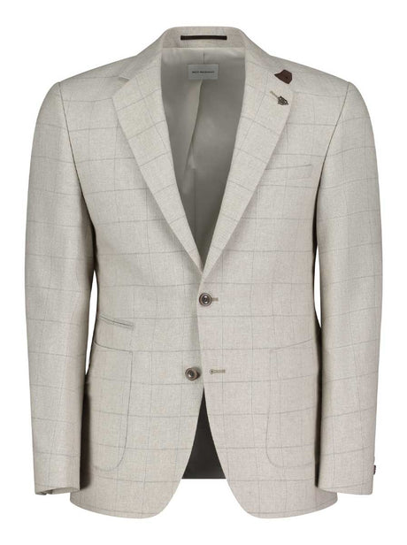 Roy Robson Jacket/Blazer Roy Robson - Cotton/Linen Checked Beige Blazer