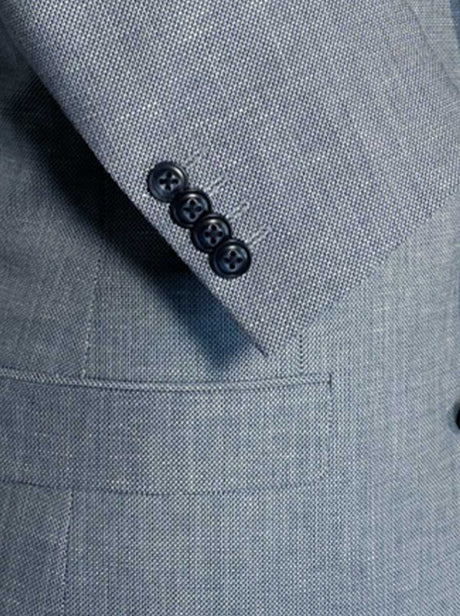 Roy Robson Jacket/Blazer Roy Robson - Linen Mix Textured Light Blue Blazer