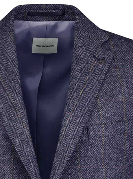 Roy Robson Jacket/Blazer Roy Robson - Shetland Tweed Navy Check Blazer