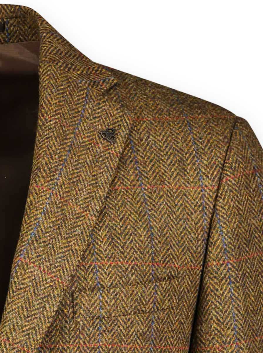 Roy Robson Jacket/Blazer Roy Robson - Shetland Tweed Tan Check Blazer