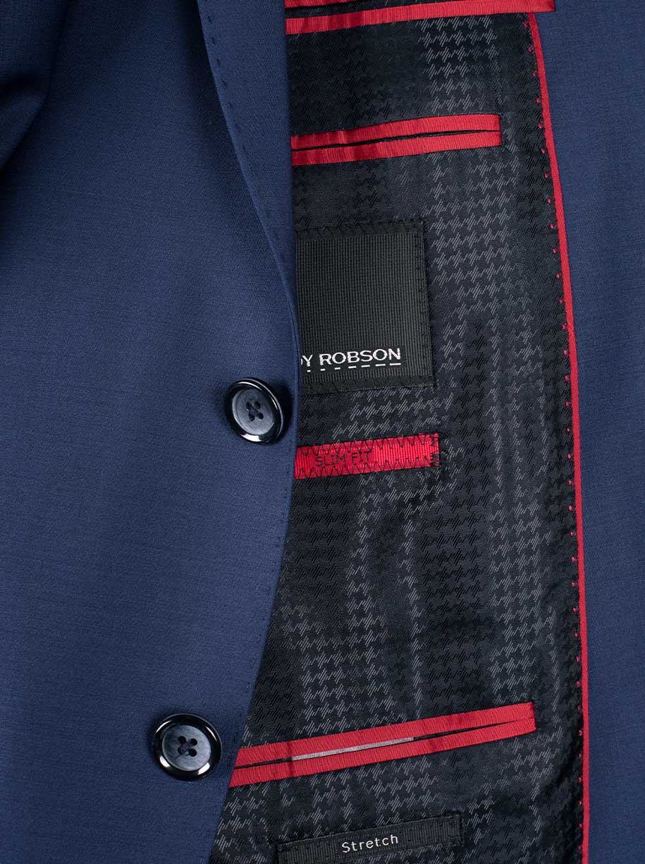 Roy Robson Suits Roy Robson - Suit Jacket - Blue Wool Stretch