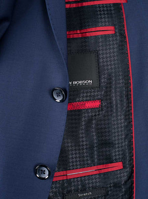 Roy Robson Suits Roy Robson - Suit Jacket - Blue Wool Stretch