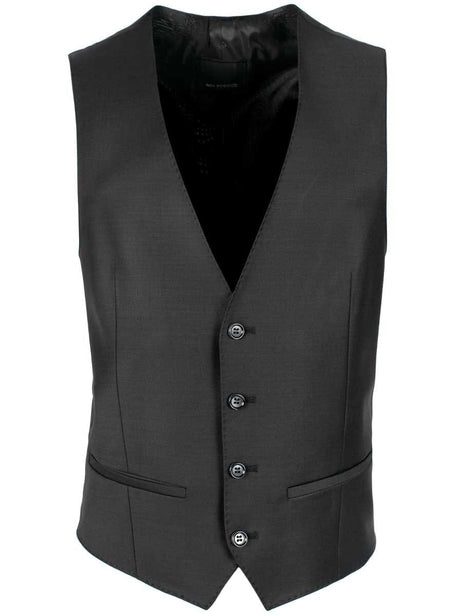 Roy Robson Waistcoat Roy Robson - Suit Waistcoat - Black Wool Stretch
