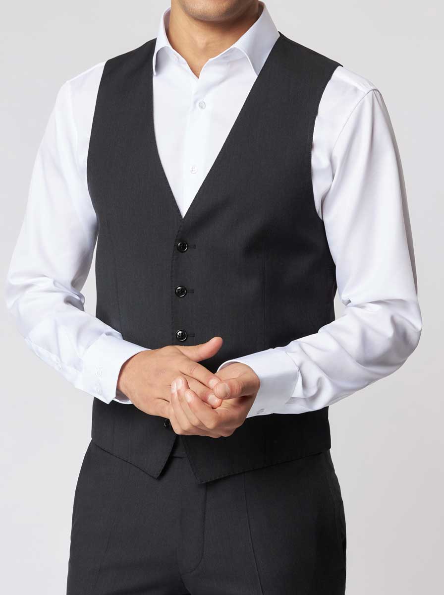 Roy Robson Waistcoat Roy Robson - Suit Waistcoat - Super 110's Charcoal Wool