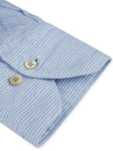 Stenströms Shirts Stenströms - Blue Houndstooth Oxford Shirt