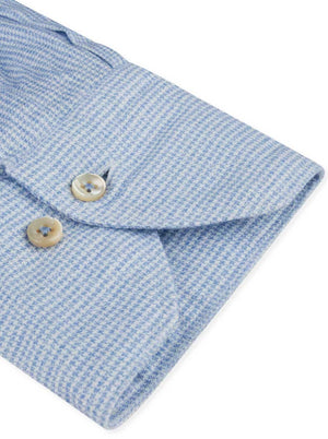 Stenströms Shirts Stenströms - Blue Houndstooth Oxford Shirt