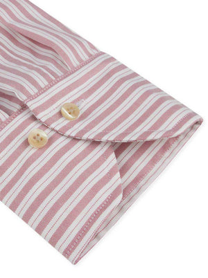 Stenströms Shirts Stenströms - Dark Pink Striped Oxford Shirt