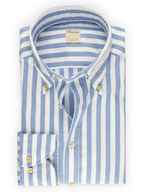 Stenströms Shirts Stenströms - Fitted Body Button Down Striped Oxford Shirt