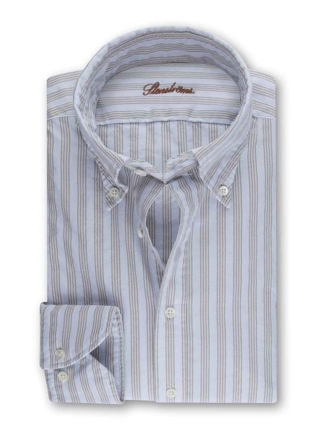 Stenströms Shirts Stenströms - Fitted Body Button Down Striped Oxford Shirt