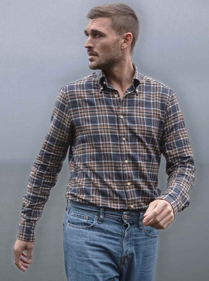 Stenströms Shirts Stenströms - Fitted Body Checked Flannel Shirt