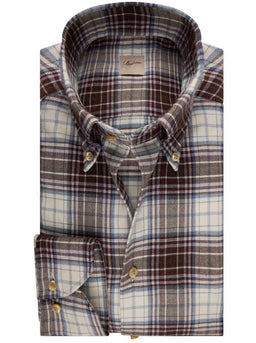 Stenströms Shirts Stenströms - Flannel Burgundy Check Shirt